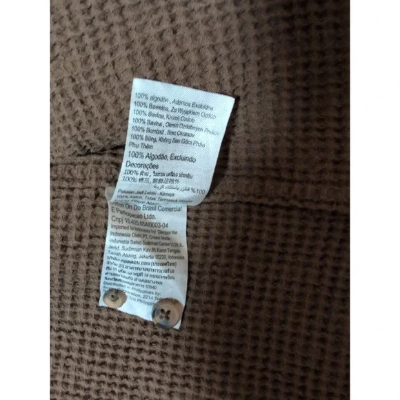 Cotton on Garments Men's Button Down Shirt Waffle Brown Small - Picture 7 of 16
